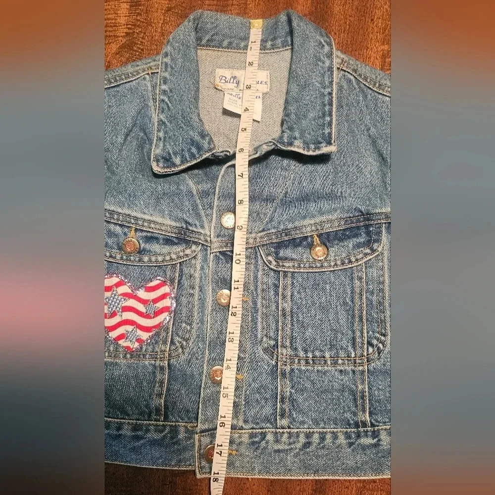 Vintage 90s Billy Blues Denim Vest Pockets Womens Size Medium USA Made - Picture 13 of 13